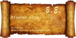 Blocher Elza névjegykártya